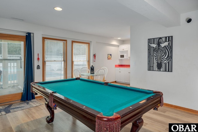 754 Cormorant Trl Lot 79, Corolla, NC 27927 - rec room with light wood finished floors, pool table, and recessed lighting