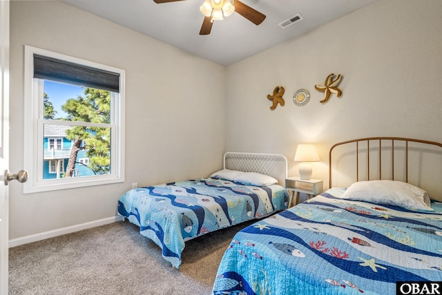 102 Prince Charles Ct Lot 47, Kill Devil Hills, NC 27948 - bedroom featuring carpet, a ceiling fan, baseboards, and lofted ceiling