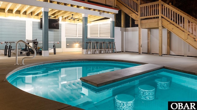 909 Lighthouse Dr Lot # 8, Corolla, NC 27927 - indoor pool with stairs and a patio area