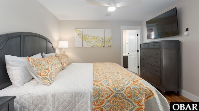 909 Lighthouse Dr Lot # 8, Corolla, NC 27927 - bedroom with wood finished floors and ceiling fan