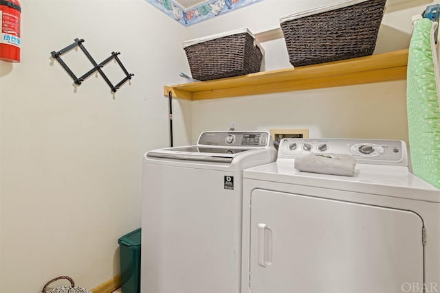 laundry room with laundry area and independent washer and dryer