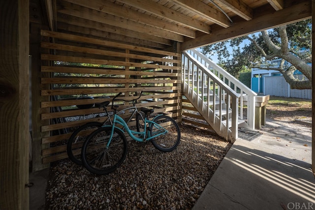 exterior space featuring stairs