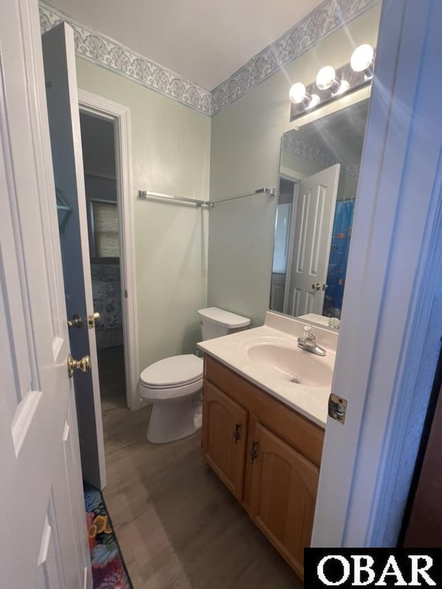 25273 Sea Isle Hills Dr Lot 5-2, Waves, NC 27982 - bathroom featuring vanity, toilet, and wood finished floors