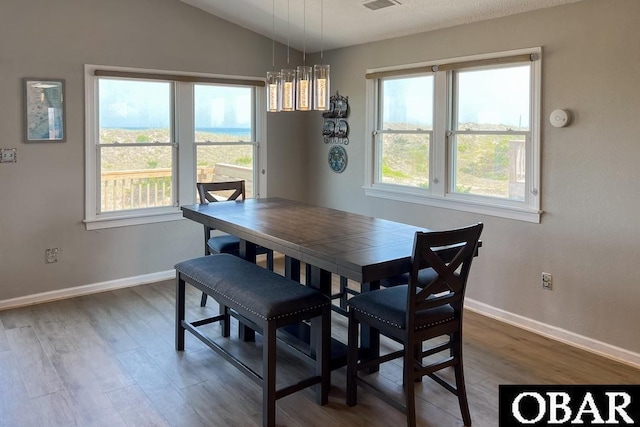 25273 Sea Isle Hills Dr Lot 5-2, Waves, NC 27982 - dining area with wood finished floors and lofted ceiling