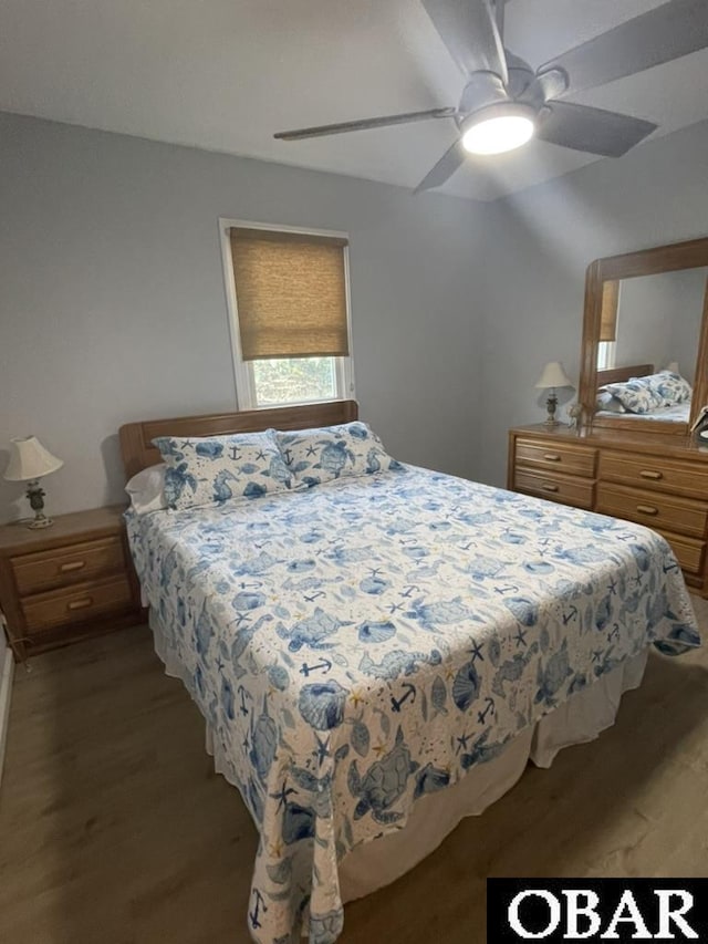 25273 Sea Isle Hills Dr Lot 5-2, Waves, NC 27982 - bedroom with wood finished floors and ceiling fan