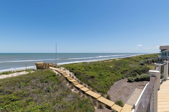 water view featuring a beach view