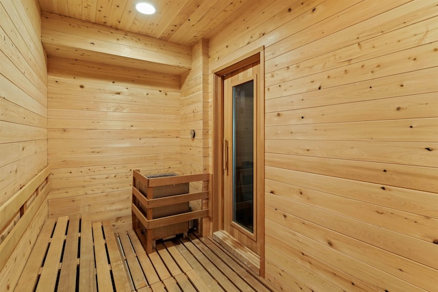 view of sauna / steam room with wood finished floors