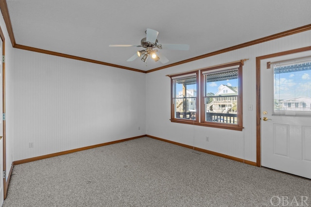 50096 Freebooter Ct Lot 178, Frisco, NC 27936 - unfurnished room featuring carpet floors, ornamental molding, and a wealth of natural light