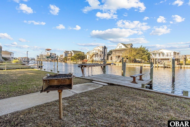 50096 Freebooter Ct Lot 178, Frisco, NC 27936 - view of dock with a yard, a water view, and a residential view