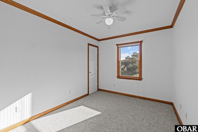 50096 Freebooter Ct Lot 178, Frisco, NC 27936 - carpeted empty room featuring ceiling fan, ornamental molding, and baseboards