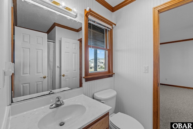 50096 Freebooter Ct Lot 178, Frisco, NC 27936 - bathroom featuring toilet, vanity, and crown molding