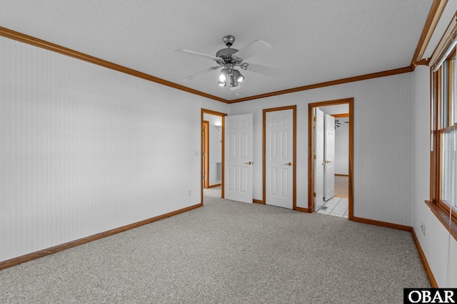 50096 Freebooter Ct Lot 178, Frisco, NC 27936 - unfurnished bedroom with light carpet, baseboards, ornamental molding, and ceiling fan