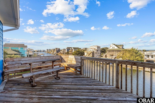 50096 Freebooter Ct Lot 178, Frisco, NC 27936 - wooden deck featuring a water view and a residential view