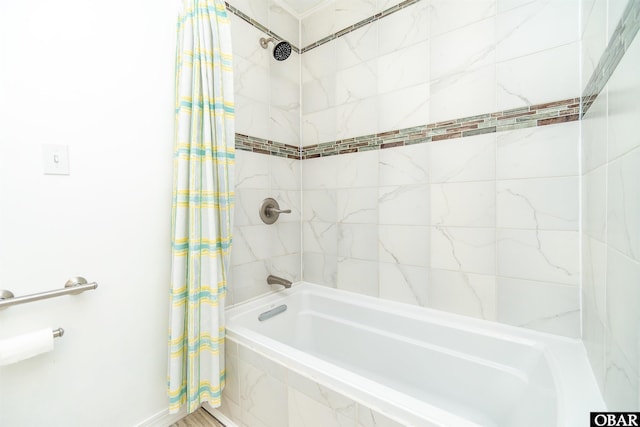 full bath featuring tiled shower / bath combo