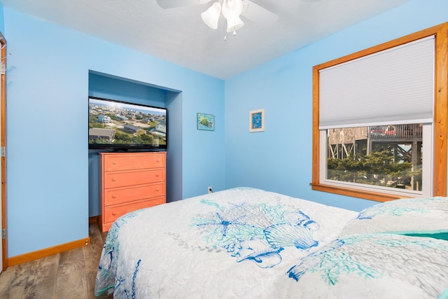 23180 Wimble Shores Dr Lot 8, Rodanthe, NC 27968 - bedroom featuring wood finished floors, baseboards, and ceiling fan