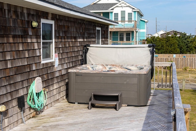 23180 Wimble Shores Dr Lot 8, Rodanthe, NC 27968 - wooden terrace with a hot tub and fence