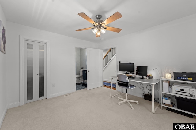 117 Broadbay Dr Lot 119, Kill Devil Hills, NC 27948 - carpeted home office with ceiling fan and baseboards