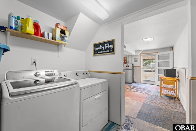 117 Broadbay Dr Lot 119, Kill Devil Hills, NC 27948 - laundry area featuring washing machine and clothes dryer and light wood-type flooring