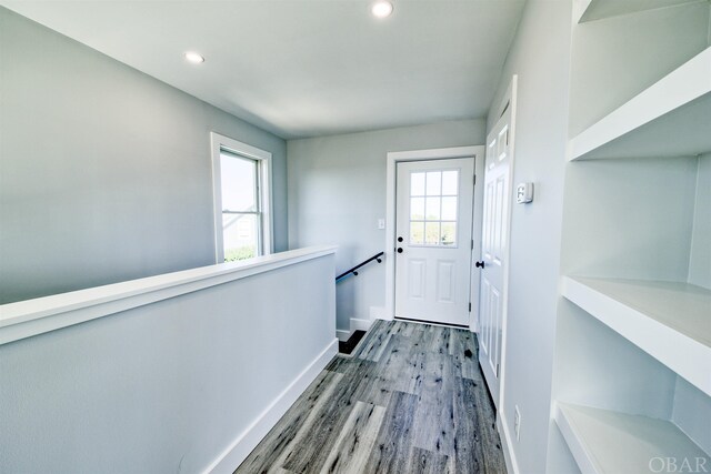 56185 Cedar Ave Lot 5, Hatteras, NC 27943 - entryway featuring baseboards, wood finished floors, and recessed lighting