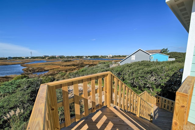 56185 Cedar Ave Lot 5, Hatteras, NC 27943 - wooden deck with a water view