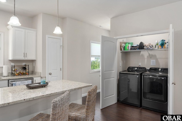 1804 Harbour View Dr Lot 91-O, Kill Devil Hills, NC 27948 - washroom with washer and dryer and dark wood-style floors