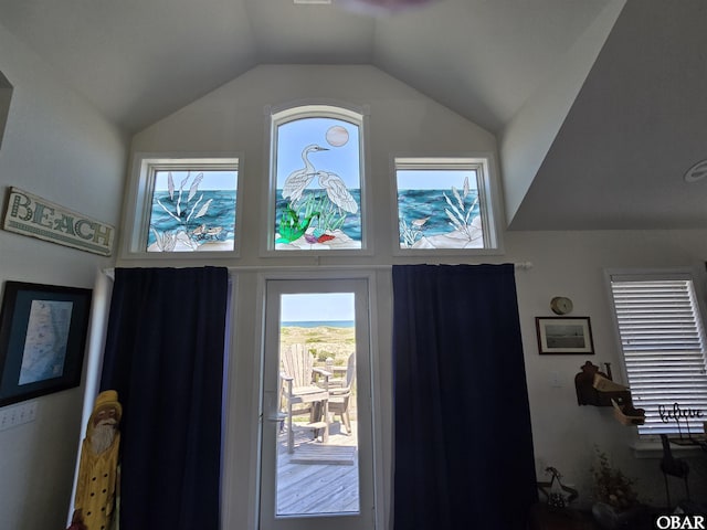 27057 Ocean Street Unit, Salvo, NC 27972 - entryway featuring vaulted ceiling
