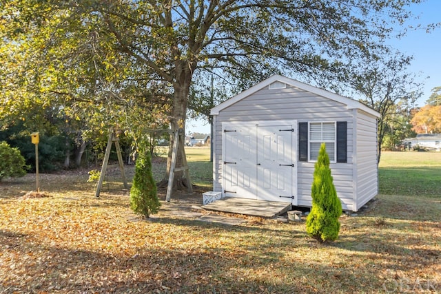 view of shed