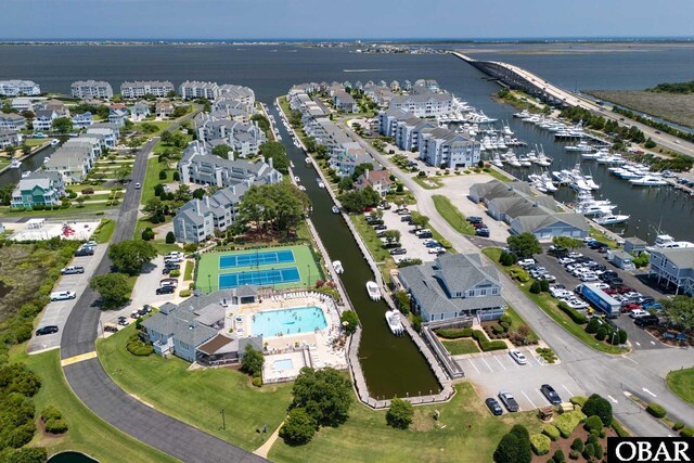 314 Pirates Way Unit 314B, Manteo, NC 27954 - bird's eye view of a large body of water and a pool area