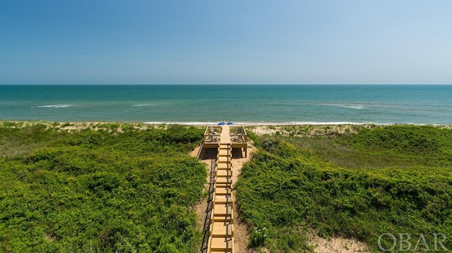 view of water feature featuring a view of the beach