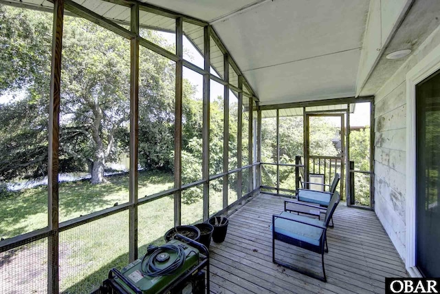 155 Loop Rd Lot 5, Ocracoke, NC 27960 - unfurnished sunroom featuring vaulted ceiling