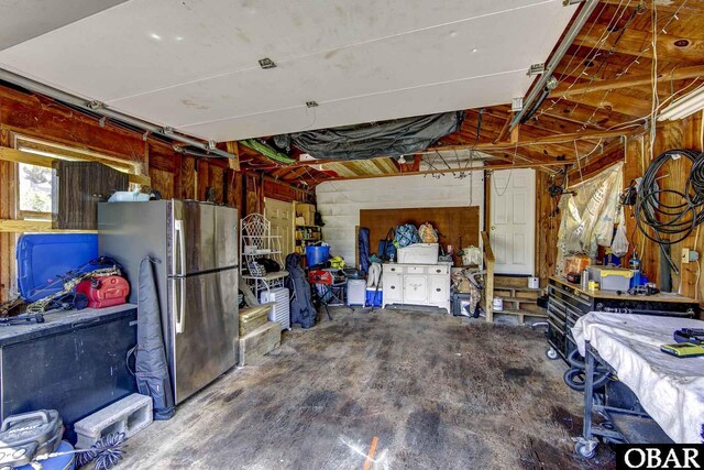 155 Loop Rd Lot 5, Ocracoke, NC 27960 - garage with freestanding refrigerator