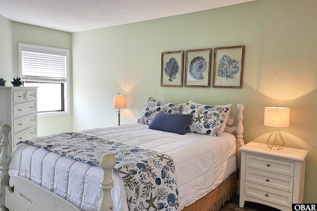 bedroom with a textured ceiling