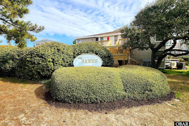 view of community sign