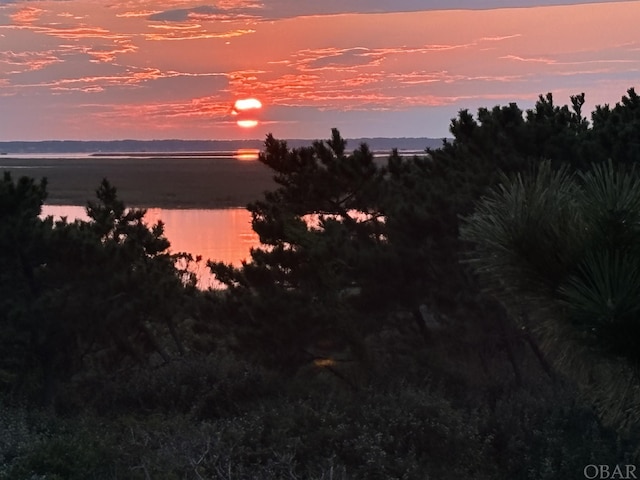 view of landscape featuring a water view