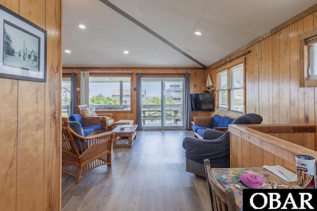 27250 Dory Rd Lot # 6, Salvo, NC 27972 - living area with wooden walls and wood finished floors