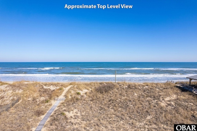 property view of water with a view of the beach