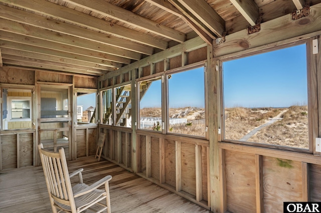 view of unfurnished sunroom