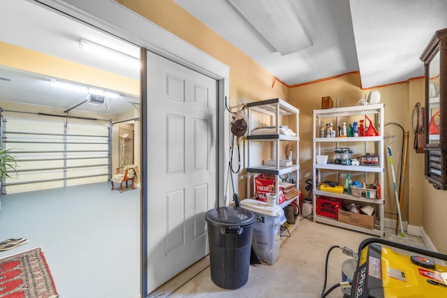 storage area featuring a garage