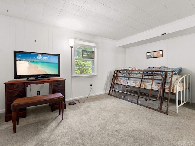 interior space with carpet and baseboards