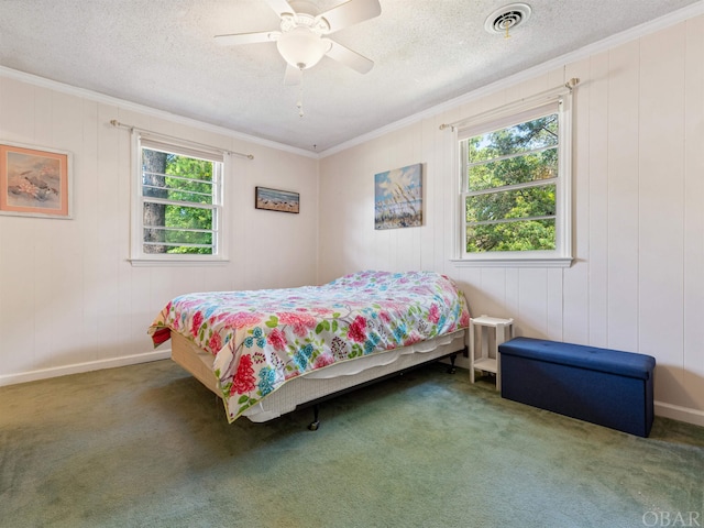 2381 Swan Island Rd Lot # 16, Corolla, NC 27927 - bedroom featuring carpet, visible vents, crown molding, and multiple windows