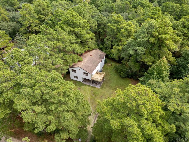 drone / aerial view with a forest view