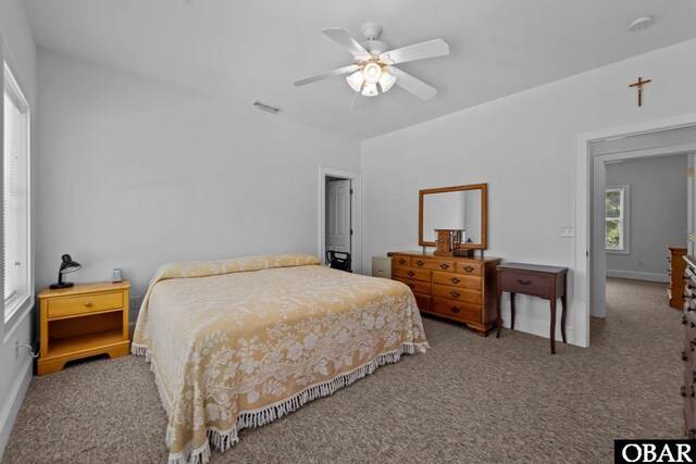 47206 Middle Ridge Trl Lot 64, Buxton, NC 27920 - bedroom with carpet floors, lofted ceiling, ceiling fan, and baseboards
