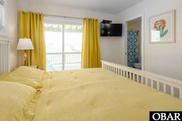 bedroom featuring access to outside