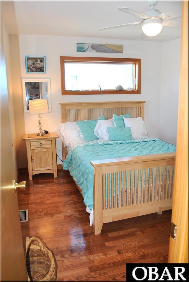 27211 Dory Rd Lot 22, Salvo, NC 27972 - bedroom featuring dark wood finished floors and ceiling fan