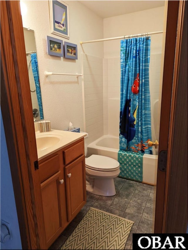 27211 Dory Rd Lot 22, Salvo, NC 27972 - full bathroom with toilet, vanity, and shower / bath combination with curtain