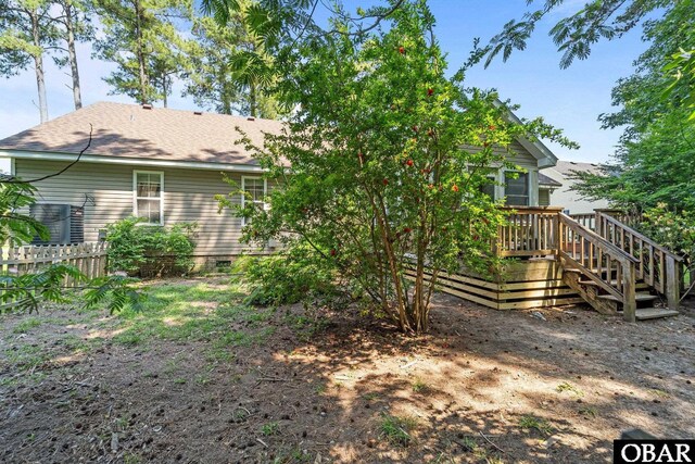 116 First Colony Ct Lot 4, Manteo, NC 27954 - rear view of property featuring a wooden deck, a shingled roof, and crawl space