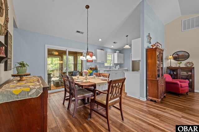 116 First Colony Ct Lot 4, Manteo, NC 27954 - dining area with vaulted ceiling and light wood finished floors