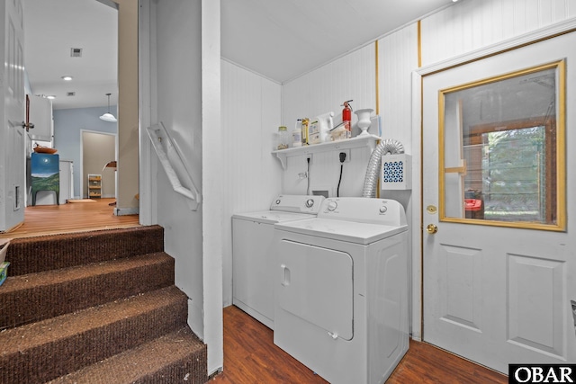 116 First Colony Ct Lot 4, Manteo, NC 27954 - laundry area with washer and dryer and dark wood finished floors