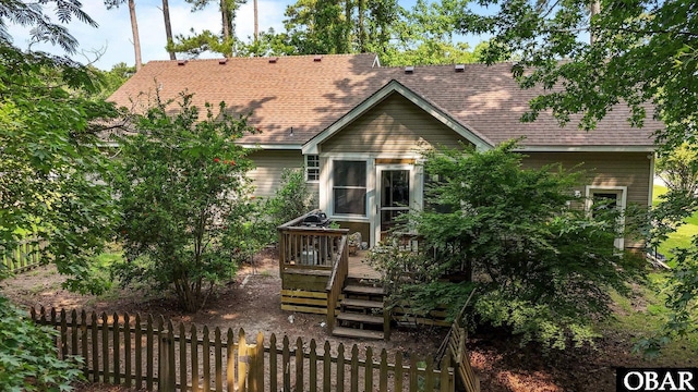 116 First Colony Ct Lot 4, Manteo, NC 27954 - view of front facade featuring a wooden deck and roof with shingles