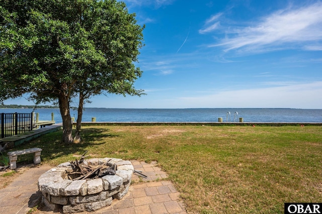 103 King Edward Ct Lot 13, Kill Devil Hills, NC 27948 - water view featuring an outdoor fire pit